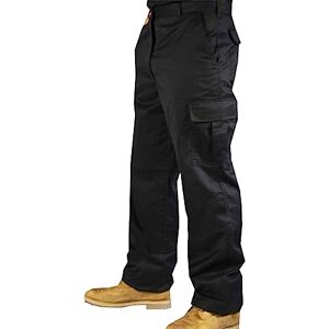 Fashion Fairies Adults Belted Waist Combat Trousers Work Wear Heavy Duty Pants Unisex Outdoor Utility Work Cargo Pants Mens Summer Wear Multi Pocketed Cargo Combat Bottoms (Black 36" Waist/31 Inside Leg)