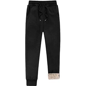 Lwjbhsh Warm Casual Pants Thermal Fleece Cashmere Lined Trousers Winter Sweatpants For Men Casual Fleece Jogger Sweatpants (Color : Black, Size : M)