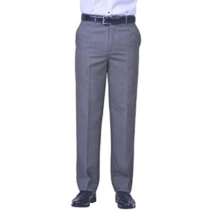 Trouser Master Ltd Mens Plus Size Grey Trousers Formal High Waist Big & Tall Trousers Pants Lightweight Smart Business Office Waist 38W / 29L