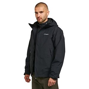 Berghaus Men's Stormcloud Prime 3-in-1 Waterproof Jacket with Adjustable Hood and 2 Zipped Pockets, Men's 3-in-1 Jacket, Men's Raincoat, Black, M