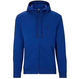 Hugo Boss BOSS Mens Saggy 1 Cotton-blend zip-up hoodie with embroidered logo Blue