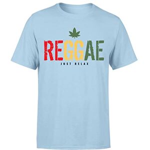 Reggae Just Relax T Shirt Rasta Jamaica Bob Marley Mens T Shirt Top#P1#OR#A Light Blue L