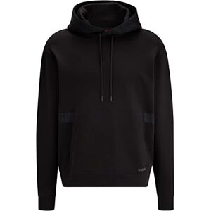 Hugo Boss Mens Dlementine Logo-tape hoodie in cotton terry Black