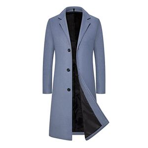 Generic Men's Classic Notched Collar Wool Coat Trench Double Breasted Wool Blend Pea Coat Winter Outerwear Casual Long Jacket Warm Overcoat Trenchcoat Overcoat Quilted Jacket For Men Heated Fleece Jacket