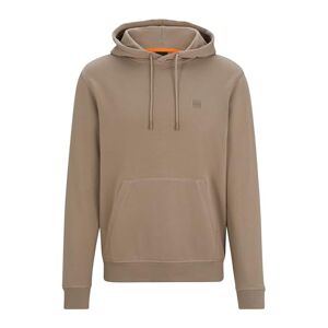 Hugo Boss BOSS Mens Wetalk Cotton-terry hoodie with logo patch Brown