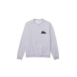 Lacoste Men's SH7477 Underwear Sweatshirt, Silver Chine/Green, S