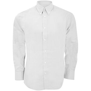 Kustom Kit Mens Long Sleeve Tailored Fit Premium Oxford Shirt (15.5inch) (White)