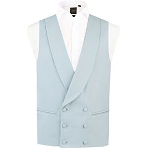 Dobell Mens Duck Egg Blue Morning Suit Wedding Waistcoat Regular Fit Shawl Lapel Double Breasted-M (38-40in)