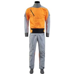 Ornrjfll Men's Kayak Dry Suits Three-Layer Material Latex Cuff And Collar Kayaking Swimming Surfing Paddling Orange M