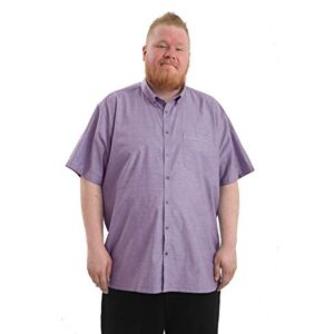 Brooklyn Mens Big Size Oxford Shirts Casual Short Sleeve Button Down Shirt King Size Fit (Oxford Lilac, 2XL)