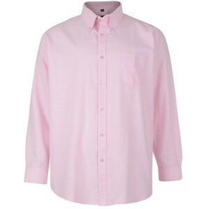 KAM Mens Big Size Long Sleeved Oxford Shirt in Size 2XL to 8XL, Multiple Colour Options Pink