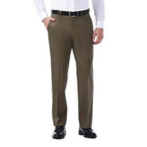 Haggar Men'S Bottoms Haggar mensHC10884Premium No Iron Classic Fit Expandable Waist Plain Front Casual Pants - Brown - 40W x 29L