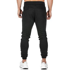 HAOLEI Tracksuit Bottoms Men UK,Men's Stretch Joggers Zip Pockets Sweatpants Plain Slim Fit Casual Sport Pants Drawstring Elasticated Waist Pants Lightweight Workout Cuffed Jogging Bottoms Black