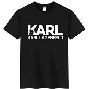 Summer New Tee Karl Lagerfeld Print Funny T Shirts Men T Shirt Cotton Hip Hop Short Sleeve T Shirt Men Tops Black L