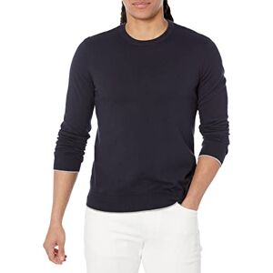 Armani Exchange Men's Crew Neck, Front Embroidered sur Ton Logo Sweater, Navy, Medium