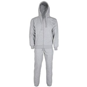 Be Jealous Mens Essentials Tracksuit Plain Jog Fleece Bottoms and Sweatshirt Hoody Set Medium Grey