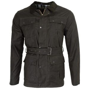 Walker And Hawkes Walker & Hawkes - Men's Wax Grafton Motorcycle Jacket - Olive - 2X-Large