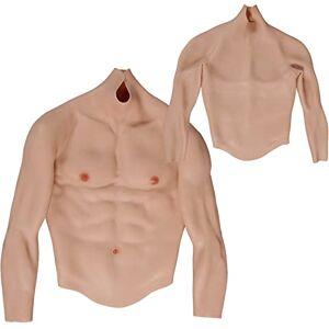 YXZYFPP Male Muscle Chest Suit Fake Muscle Costume with Arms for Cosplay Halloween Total Silicone Muscle Skin Simulation (Color 2)