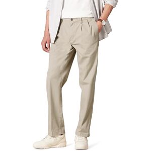 Amazon Essentials Men's Classic-Fit Wrinkle-Resistant Pleated Chino Trouser (Available in Big & Tall), Khaki Brown, 35W / 29L