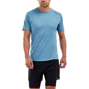 2XU MR5663a - GHST Short Sleeve Tee T-Shirt - Denim/Black Reflective, Large
