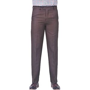 Trouser Master Ltd Jolliman Mens Plus Size Trousers High Waist Big & Tall Trousers Pants Lightweight Smart Formal Business Office Waist 34W / 29L Brown