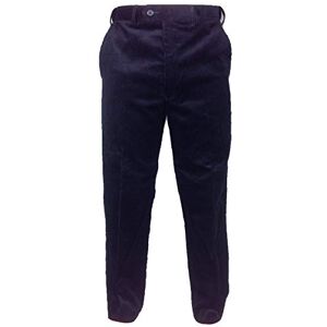 Carabou Mens Thick Cord Trousers 100% Cotton Traditional Ribbed Corduroy Pants- Navy- 38W/ 29L