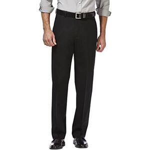 Haggar Men'S Bottoms Haggar mensHC10884Premium No Iron Classic Fit Expandable Waist Plain Front Casual Pants - Black - 40W x 29L