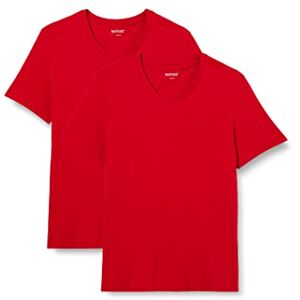 MUSTANG Men's 2-pack V-neck T-Shirt, Chili Pepper 7189, M