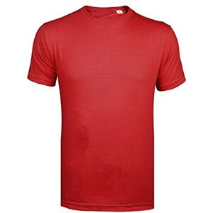 Mens Summer T-Shirt Plain 100% Cotton Gym AthleticTraining Tee Top Heavy Quality (Small, Red)