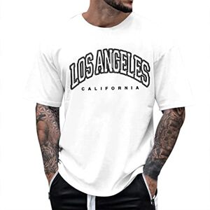 Botcam Male Summer Casual Letter Print T Shirt Blouse Short Sleeve O Neck Tops T Shirt Under 100 White