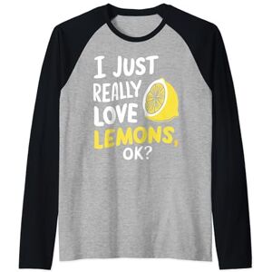 Summer Juice Lovers I Just Really Love Lemons, Ok? i just really love lemons, ok? lemonade fruit juice graphic Raglan Baseball Tee