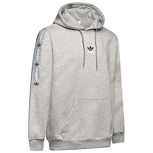 adidas Originals Hoody Mens Taped Hooded Sweatshirt Trefoil Logo Hoodie Grey HR8225 Size M