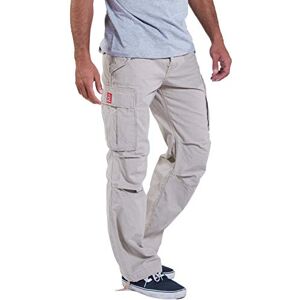 Molecule 54002 Men's Unisex Cargo Trousers Made of 100% Robust Canvas Regular Fit - Beige - L