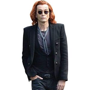 Fashion_First Mens David Tennant Dr Who Gifts Good Omens Crowley Black Wool Jacket Black Winter Wool Coat