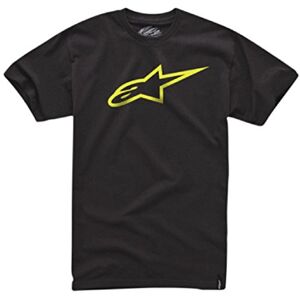 Alpinestars Men's Ageless Classic Tee Regular Fit Short Sleeve Casual Shirt, Black (Black/Yellow), XX-Large