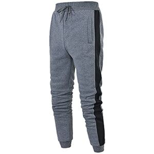 Generic Men's Hop Co. Pants Casual Lace Up Tracksuit Bottoms with Branched Solid Coloured Jogging Bottoms Men's Thick, gray, XL