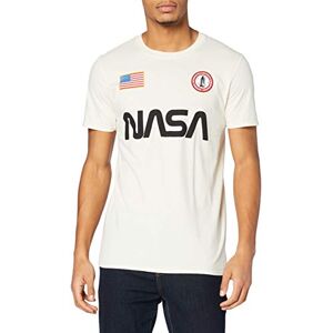 Nasa Men's Badge T Shirt, Natural White, M UK