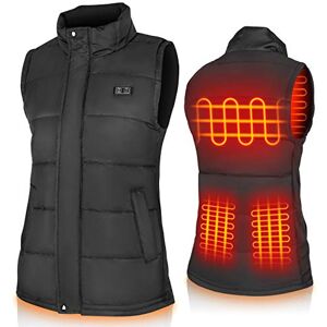 Dillitop Electric Heated Vest Unisex Washable USB Rechargeable Heated Waistcoat Winter Body Warmer Jacket Heated Gilet Coat for Outdoor Activities Men/Women Black (Power Bank Not Included) (XXL/XXXL)