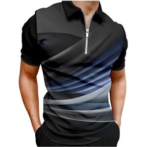 HAOLEI Men's Polos Clearance 1/4 Zip Golf Polos Shirts Summer Fashion Printed Tops Sports Gym T-Shirt Short Sleeve Basic Tee Shirts Comfortable Breathable Workout Tops UK Size 10-20