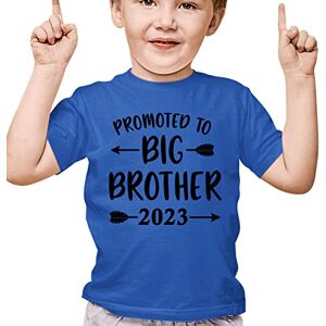 Promoted to Big Brother 2023 Shirt Big Brother Announcement Kids Gift tees (Royal Blue)