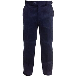 Carabou Mens Self Adjusting Fine Needle Corduroy Trousers- Ink Blue- 36W x 29L