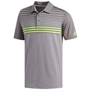 adidas Men's Ultimate 365 3-Stripes Hather Polo Shirt, Grey (Gris Oscuro/Lima Dw9178), Small