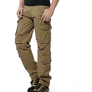 FLYF Mens Cargo Trousers Multi Pockets Combat Work Trousers Casual Outdoor Pants