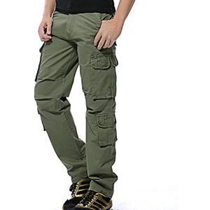 FLYF Mens Cargo Trousers Multi Pockets Combat Work Trousers Casual Outdoor Pants