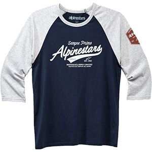 Alpinestars Script Mens Long Sleeve T-Shirt Grey Heather/Navy LG, Multi, One Size
