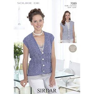 Sirdar Soukie DK Ladies Waistcoat with Shawl Collar Knitting Pattern 7089