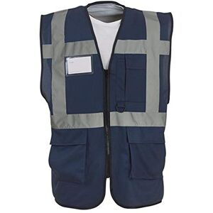 Yoko Hi-VIS Premium Executive/Manager Waistcoat/Jacket (2XL) (Navy Blue)