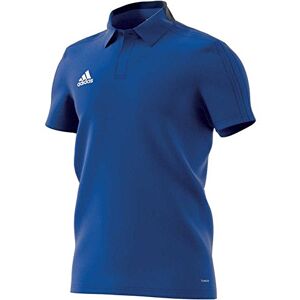 adidas Men Condivo 18 Cotton Polo Shirt - Bold Blue/Dark Blue/White, Small