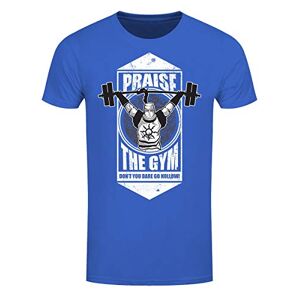 Grindstore Praise The Gym Mens Blue T-Shirt-Medium (38-40)