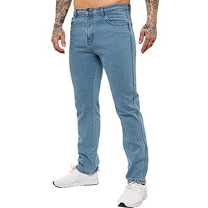 Kruze Mens Straight Leg Basic Jeans Regular Fit Work Denim Pants All Big Tall Sizes (32W / 29L, Light Stonewash)